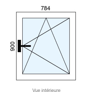 Fenêtre PVC OB 1 vantail L784 x H900