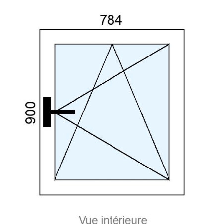 Fenêtre PVC OB 1 vantail L784 x H900