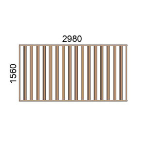 Claustra bois lames verticales inclinées L2980xH1560