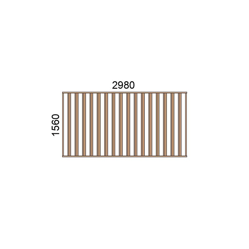 small-Claustra bois lames verticales inclinées L2980xH1560