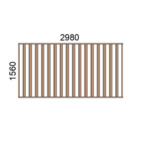 Claustra bois lames verticales inclinées L2980xH1560