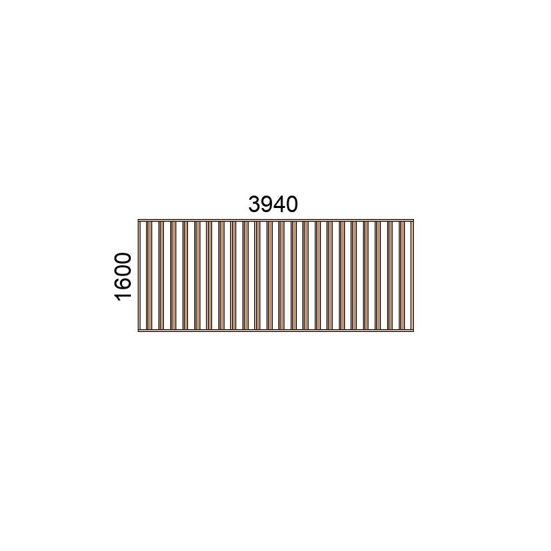 small-Claustra bois lames verticales inclinées L3940xH1600