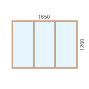 Verrière en bois L1650 x H1200