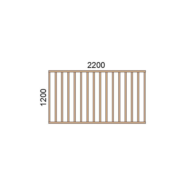 small-Claustra bois lames verticales L2200xH1200