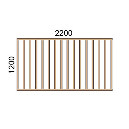 Claustra bois lames verticales L2200xH1200