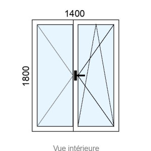 Fenêtre Alu OB 2 vantaux L1400 x H1800