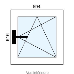 Fenêtre PVC OB 1 vantail L594 x H616