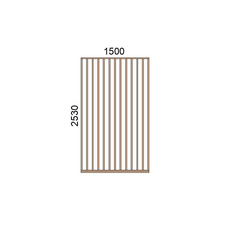 small-Claustra bois lames verticales L1500xH2530