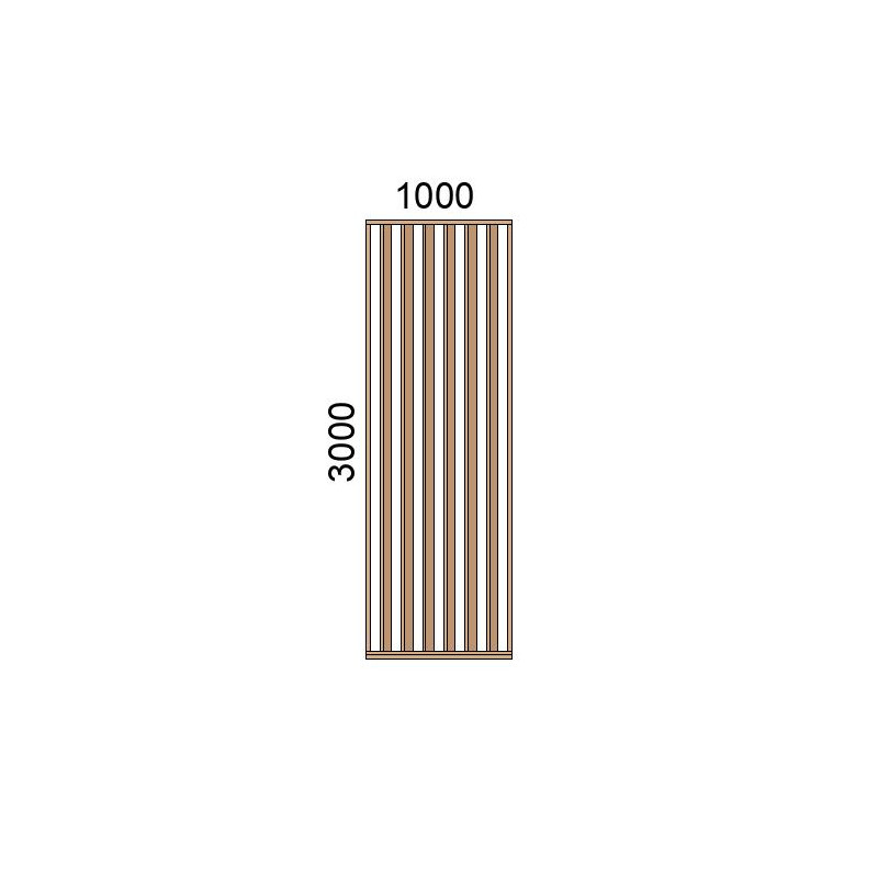 small-Claustra bois lames verticales inclinées L1000xH3000