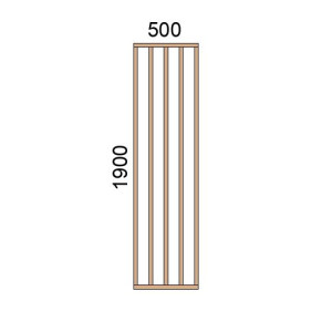 Claustra bois lames verticales L500xH1900