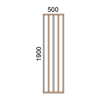 Claustra bois lames verticales L500xH1900