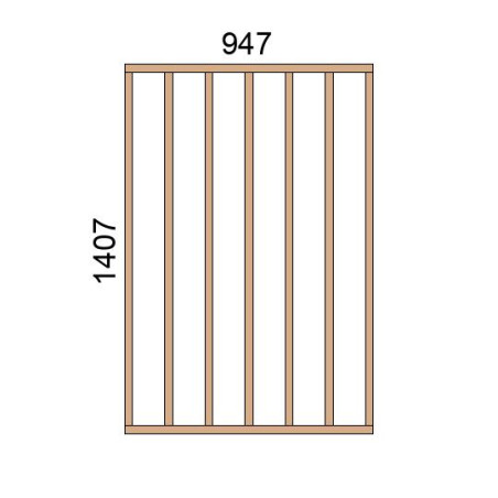 Claustra bois lames verticales L947xH1407