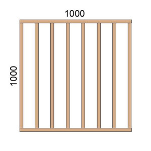 Claustra bois lames verticales L1000xH1000