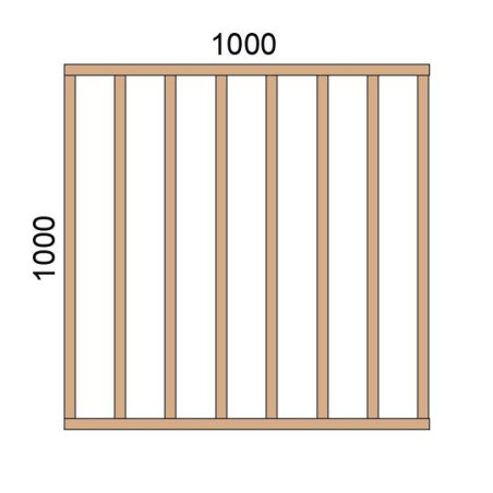 Claustra bois lames verticales L1000xH1000