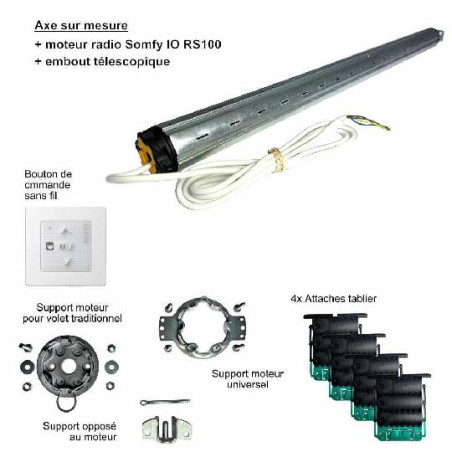 Kit de motorisation radio IO pour volet roulant L1400 mm