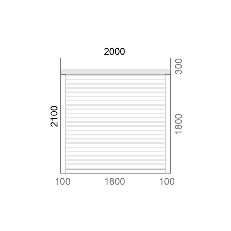 small-Porte de garage enroulable A77 motorisée à commande radio L1800 x H1800