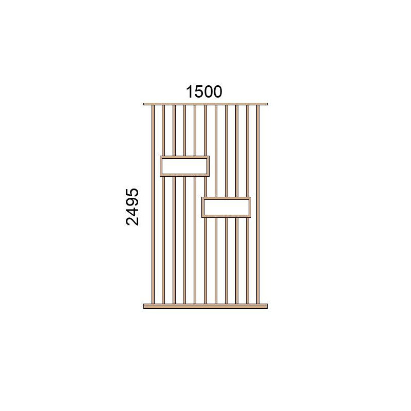 small-Claustra bois avec niches L1500xH2495