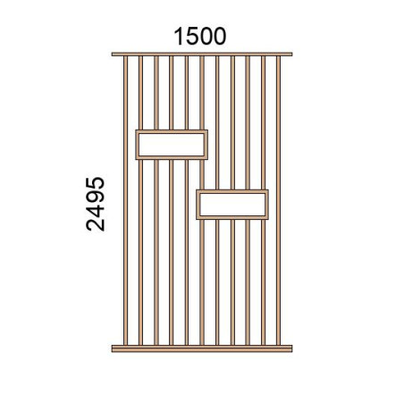 Claustra bois avec niches L1500xH2495