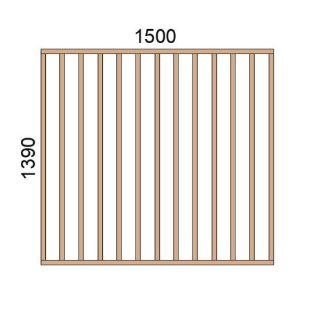 Claustra bois lames verticales L1500xH1390
