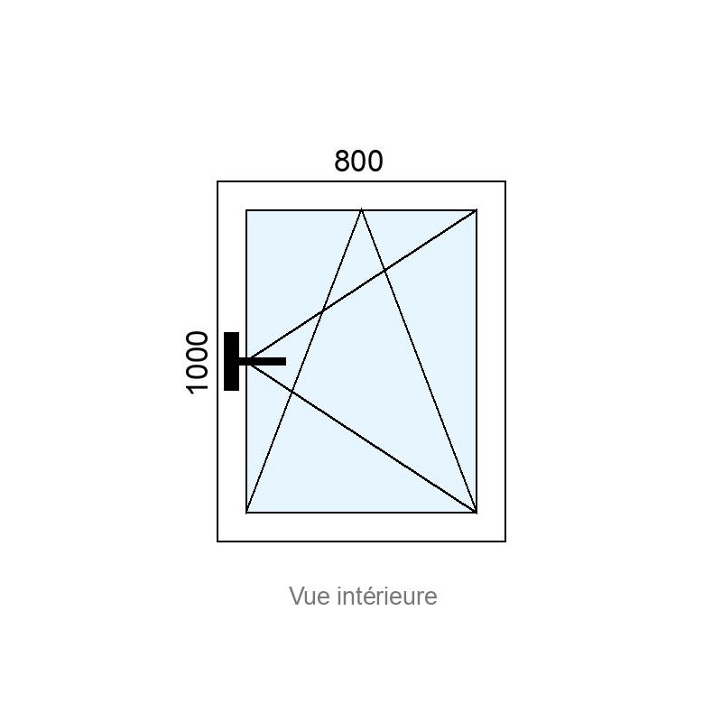 small-Fenêtre Alu OB 1 vantail L800 x H1000