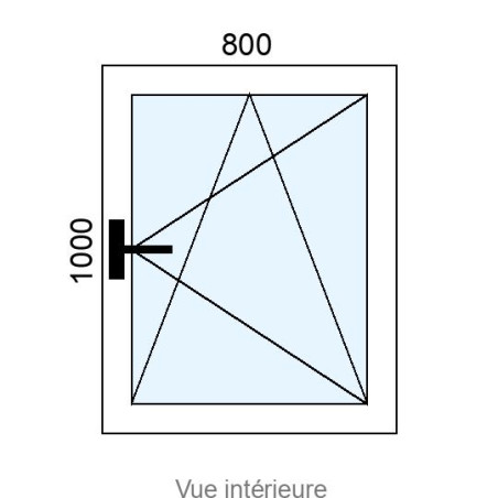 Fenêtre Alu OB 1 vantail L800 x H1000