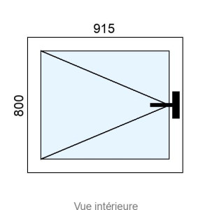 Fenêtre PVC 1 vantail L915 x H800