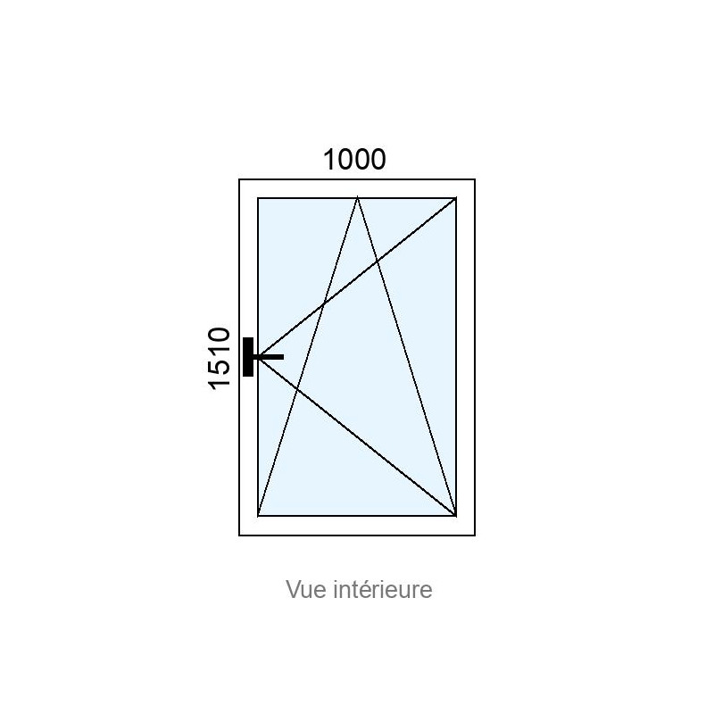 small-Fenêtre Alu OB 1 vantail L1000 x H1510