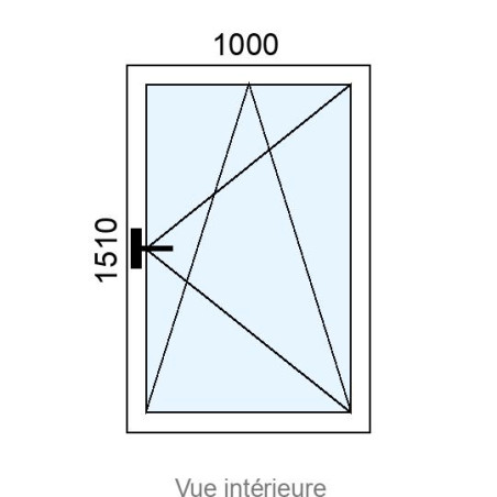 Fenêtre Alu OB 1 vantail L1000 x H1510