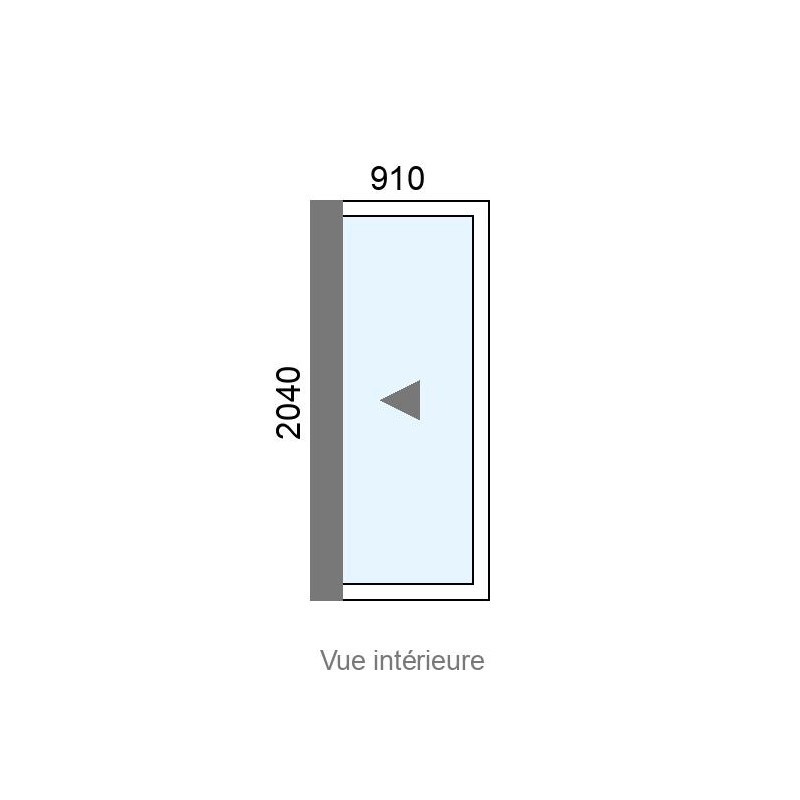 small-Coulissant Alu galandage 1 vantail L910 x H2040