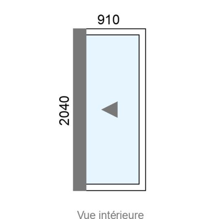 Coulissant Alu galandage 1 vantail L910 x H2040