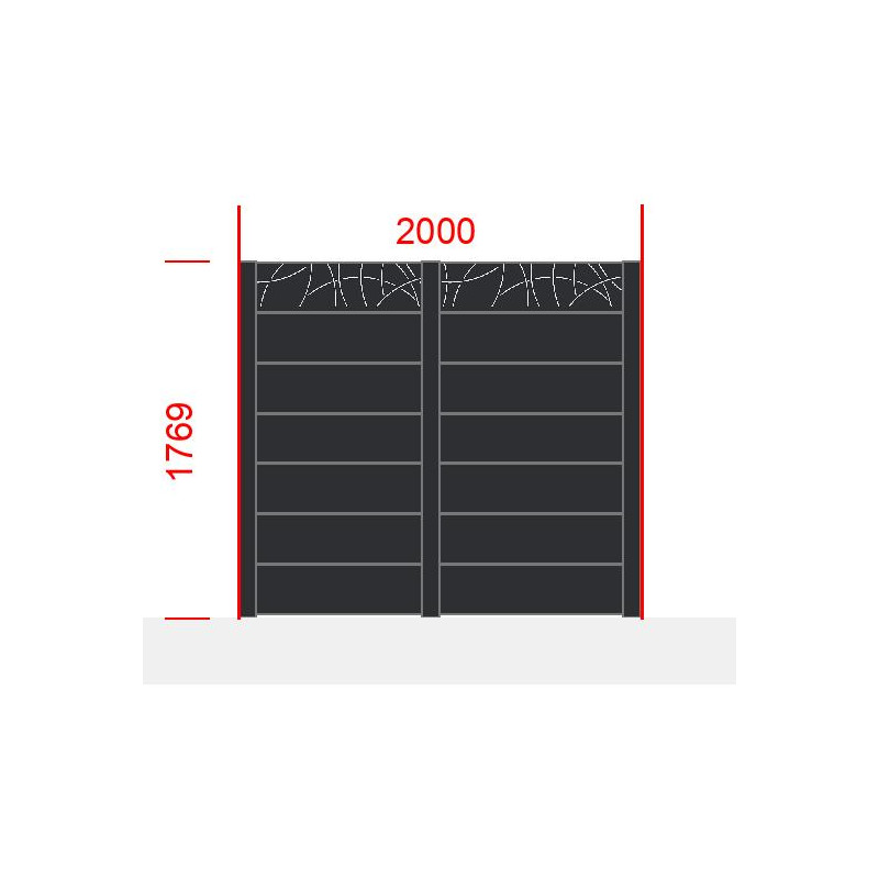small-Elément de clôture L2000  x  H1769