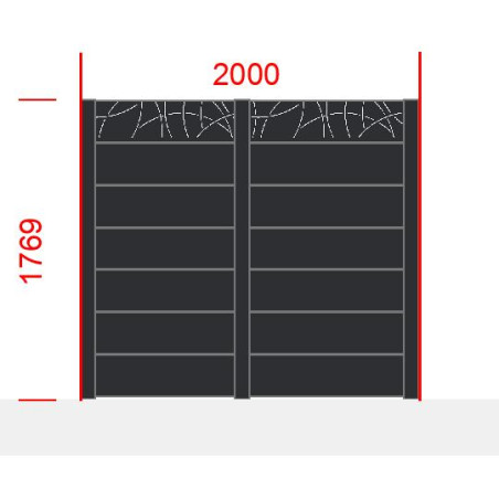 Elément de clôture L2000  x  H1769