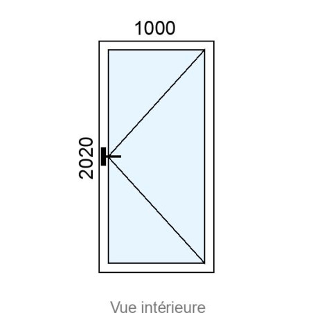 Porte-fenêtre PVC 1 vantail L1000 x H2020