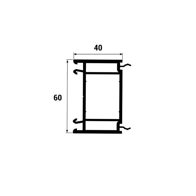 small-Lot de 4 x Elargisseur de 40 mm en PVC Lg  1360 mm coloris Blanc