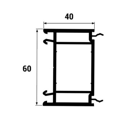 Lot de 4 x Elargisseur de 40 mm en PVC Lg  1360 mm coloris Blanc