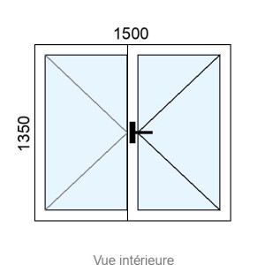 Fenêtre PVC 2 vantaux L1500 x H1350