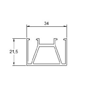 Lot de 2 x Dormant verrière en Alu Noir 9005 texturé Lg  2500 mm