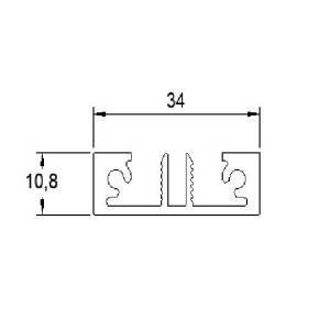 1 x Clip verrière en Alu Noir 9005 texturé Lg  900 mm