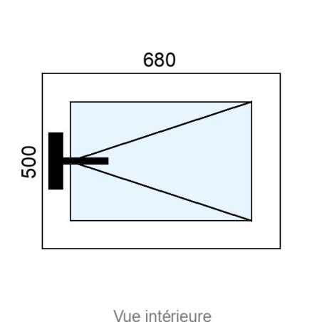 Fenêtre PVC 1 vantail L680 x H500