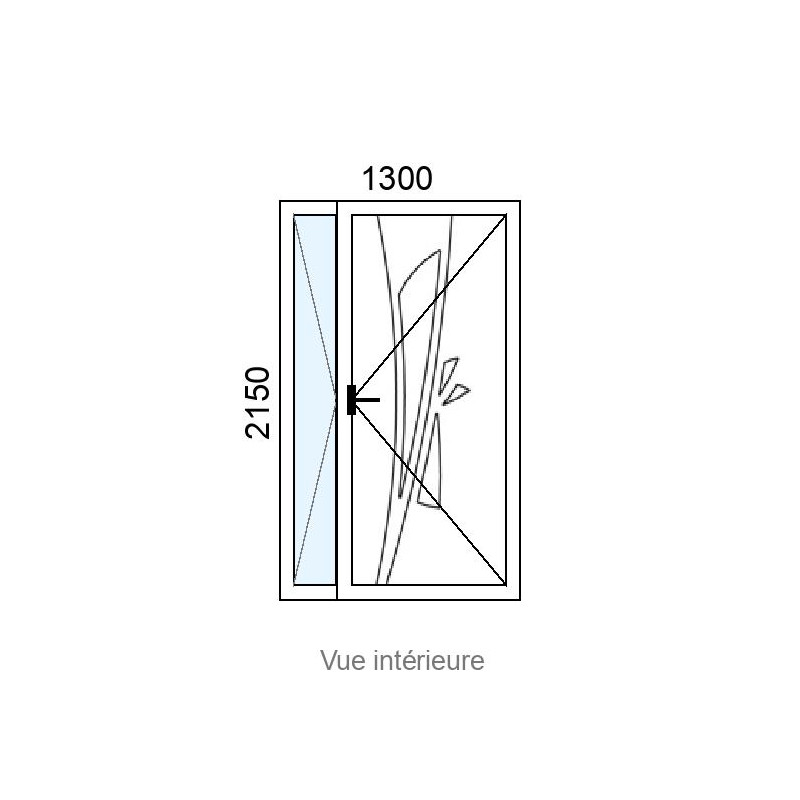 small-Porte d'entrée ALU 2 vantaux ZENIA VI ( avec vitrage et inserts inox ) L1300 x H2150