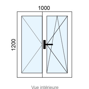 Fenêtre Alu OB 2 vantaux L1000 x H1200