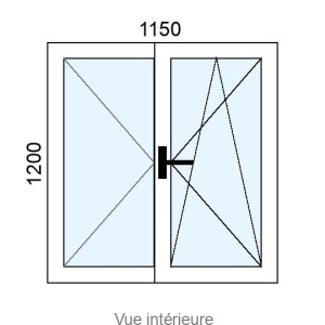 Fenêtre Alu OB 2 vantaux L1150 x H1200