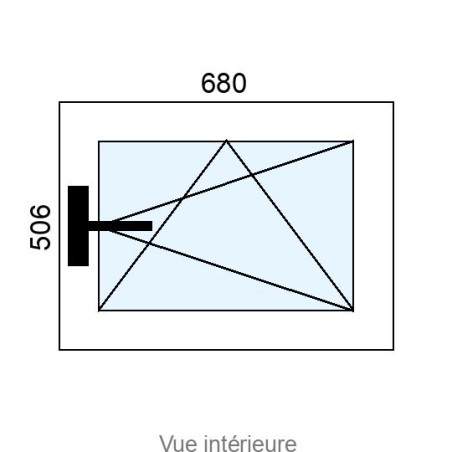 Fenêtre PVC OB 1 vantail L680 x H506