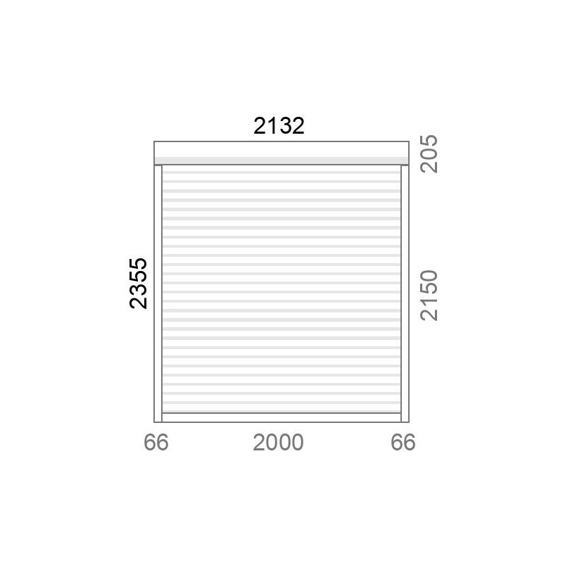 small-Porte de garage enroulable A56 motorisée à commande radio L2000 x H2150