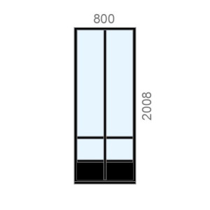 Cloison verrière sur mesure artiste L800 x H2008