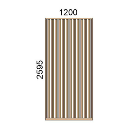 Claustra bois lames verticales orientables L1200xH2595