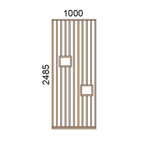 Claustra bois avec niches L1000xH2485