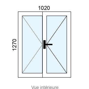 Fenêtre PVC 2 vantaux L1020 x H1270