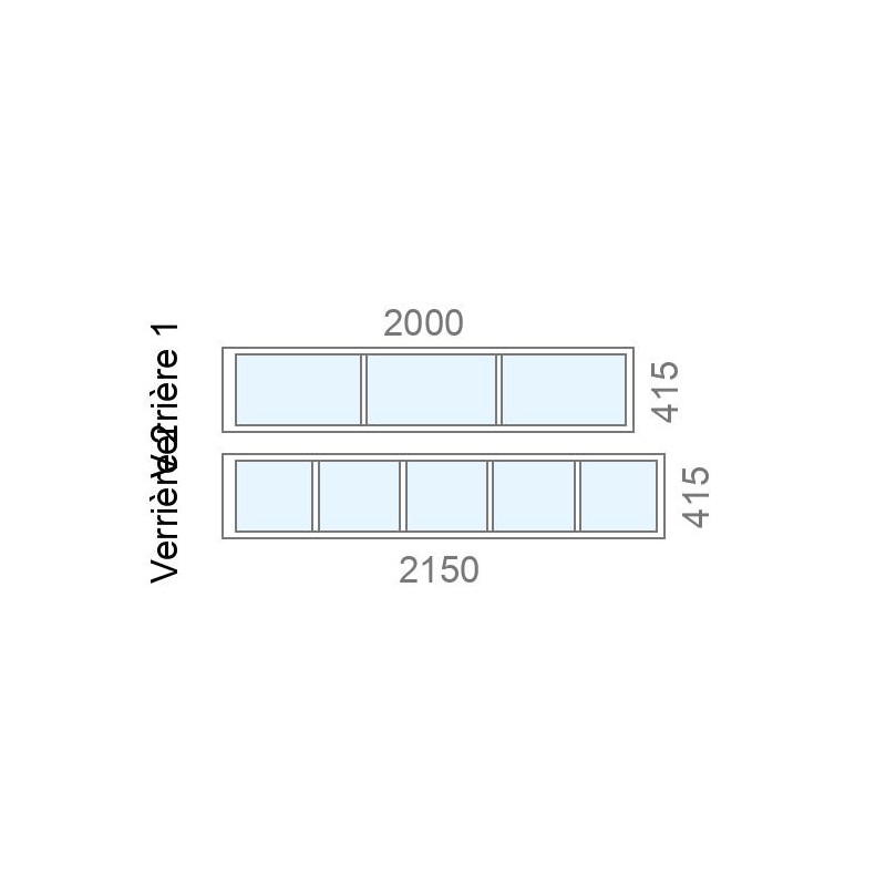 small-Verrière sur mesure atelier en angle L2000/2150 x H415