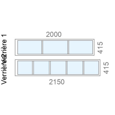 Verrière sur mesure atelier en angle L2000/2150 x H415